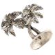 Silver Double Palm Tree Aluminium Candle Stand